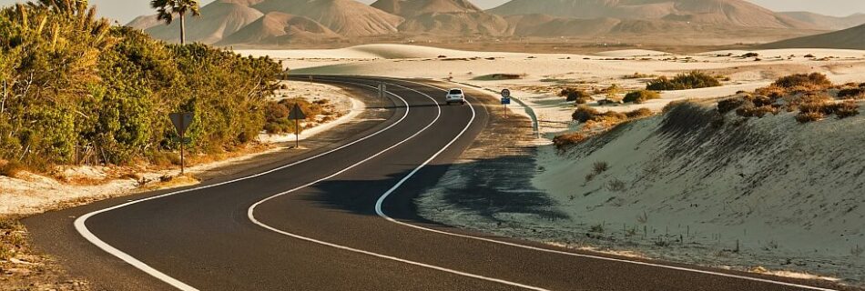 winding road in desert